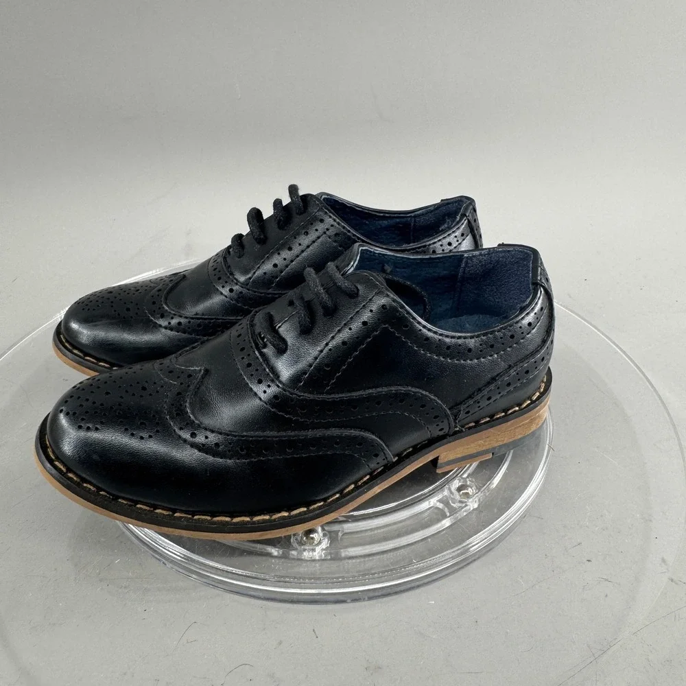 Bruno Marc Boys Prince_K2 Wingtip Brogue Oxford Dress Shoes Black Size 10